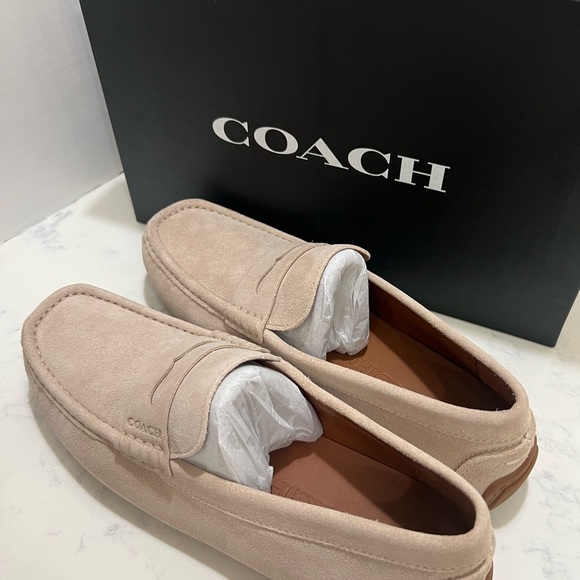 Coach Men's Light Tan Suede Loafers - Picture 8 of 14